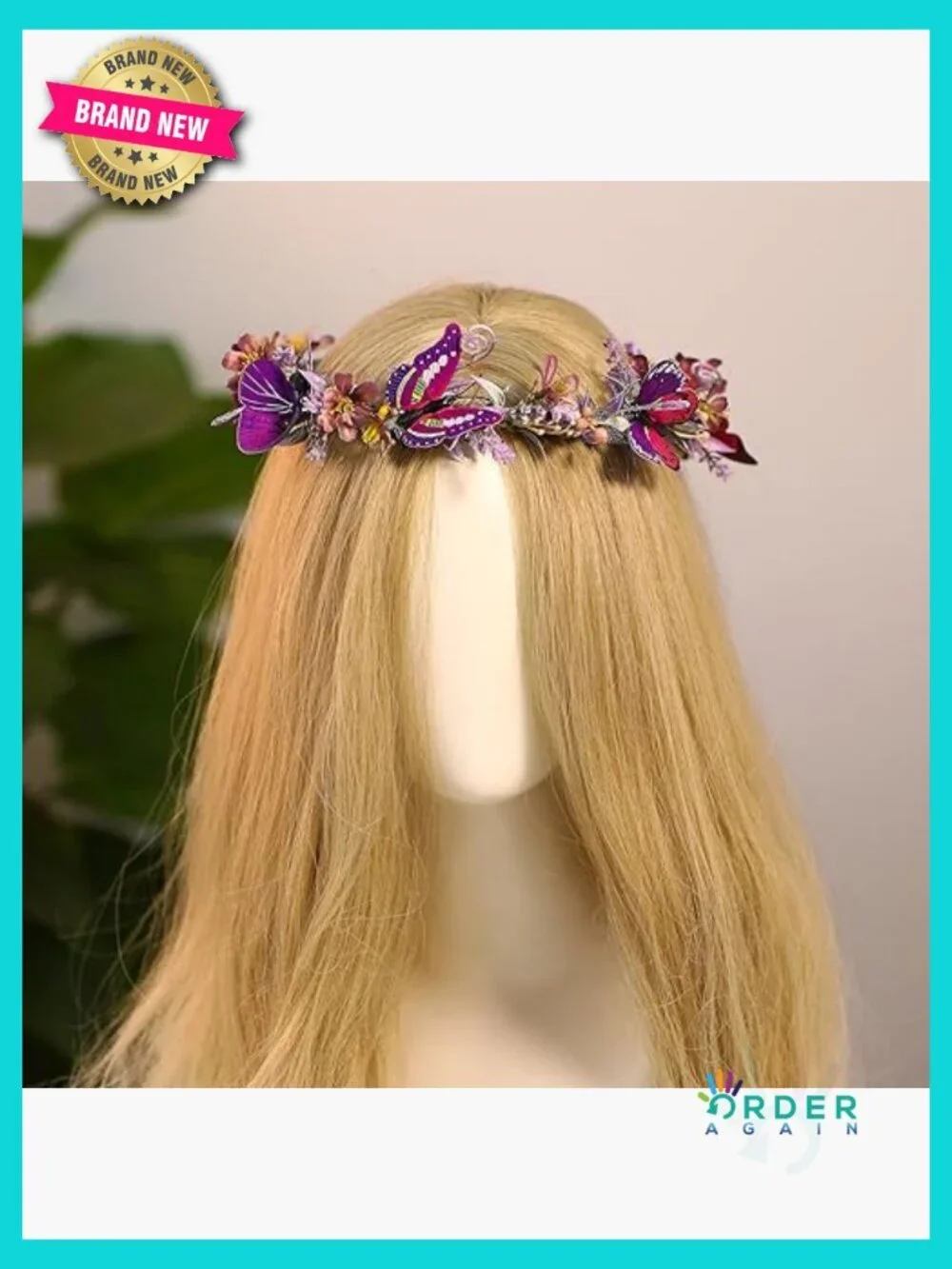 Handmade Butterfly Flower Crown Fairy Headband Adjustable Renaissance Festival